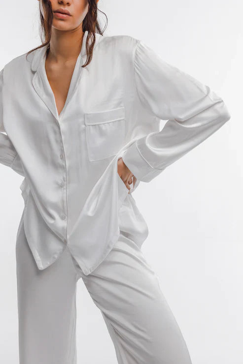 Loungewear set in soft poplin cotton - Orange photographer