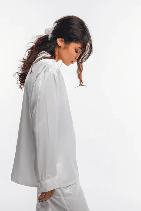 Loungewear set in soft poplin cotton - Orange photographer